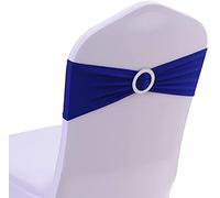 CNFQ Noeuds de Chaise Elastique Pas Besoin d'être Lié Décor Mariage Fête Baptême (Bleu Royal, 10)