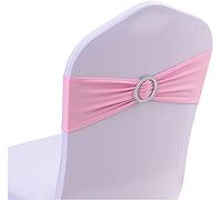 CNFQ Noeuds de Chaise Elastique Pas Besoin d'être Lié Décor Mariage Fête Baptême (Rose, 10)