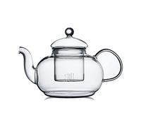 CnGlass Théière en verre sans danger pour la cuisinière, théière transparente avec infuseur amovible 600ML/20,3oz, théière à thé en feuilles et en fleurs