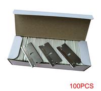Cngzsy 100 Pièces Lames De Rasoir Grattoir De Sécurité Couteau À Colle Nettoyeur De Verre Remplacement Lame En Acier Au Carbone Céramique Étiquettes De Voiture Dissolvant E13 - Type 100pcs Metal