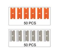 Cngzsy 100 Pièces Lames De Rasoir Grattoir De Sécurité Couteau À Colle Nettoyeur De Verre Remplacement Lame En Acier Au Carbone Céramique Étiquettes De Voiture Dissolvant E13 - Type 50 Pp 50 Metal