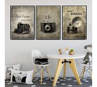 CNHNWJ Affiche Et Impressions Appareils Photo Vintage Classique Histoire Personnalisé Moderne Peinture À l'huile Toile Art Mur Photos pour Salon Décor À La Maison (50x70 cm x 3 / sans Cadre)
