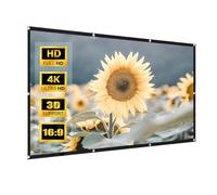 CNHRFGVD Écran de Projection Portable 150 Pouces, Toile de projecteur 100 Pouces 16:9 HD 4K, écran pour vidéoprojecteur Pliable Anti-Plis 60 Pouces pour Home-cinéma, extérieur(100inch)