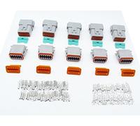 cnkf 5 jeux Deutsch DT Gris 12 broches mâle et femelle Plug Connecteur étanche fil électrique automatique DT06?12S/DT04?12P