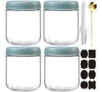 “CNKHDZ Overnight Lot de 4 récipients de rangement pour céréales, céréales, snacks, puddings, yaourts, (4Vert, 500ml)