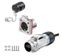 CNLINKO BD-24 Connecteur HDMI, Prise d'Aviation en Métal avec Câbles HD 4K de 40 Pouces, Prise de Montage en Panel, Connecteur Étanche IP68, Connecteurs Appariés pour Équipements Vidéo(Kit HDMI)