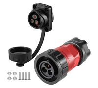 CNLINKO Connecteur étanche à 3 broches YM-20, Crculaire IP68 connecteur d'aviation à branchement rapide, Connecteur à souder avec boîtier en plastique PBT, Prise à bride mâle-femelle M20 (3 broches)