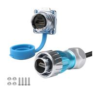 CNLINKO DH-24 Connecteurs HDMI, Prise Aviation Métallique avec Câbles 4K HD de 40 Pouces,Prise à Montage en Panneau,pour Équipements Vidéo, Connecteur Étanche IP68,Connecteurs de Signal M24(Set HDMI)