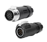 CNLINKO LP-12 Connecteur Circulaire 8 Broches IP68 Étanche - Pour Équipements Extérieurs, Solaire et Machines Industrielles - DC 12V Kit Fiches Mâle/Femelle Renforcé Métal M12 (8-Broches)