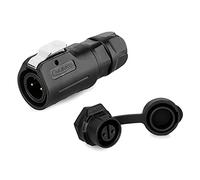 CNLINKO LP-12 Connecteur imperméable IP68 Connecteur circulaire industriel Connecteur de boîtier PBT Connecteur aviation Connecteur à dégagement rapide M12 2-8 Broches Prise filetés (2 Broches)