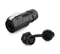 CNLINKO LP-12 Connecteur imperméable IP68 Connecteur circulaire industriel Connecteur de boîtier PBT Connecteur aviation Connecteur à dégagement rapide M12 2-8 Broches Prise filetés (3 Broches)