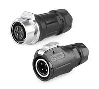 CNLINKO LP-16 Connecteur Industriel étanche à 4 Broches, IP68 Connecteur Circulaire, Boîtier en Plastique PBT Quick Plug Connecteur Aviation M16 Mâle et Femelle (4 Broches)