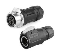 CNLINKO LP-16 Connecteur Industriel étanche à 5 Broches, IP68 Circulaire, Boîtier en Plastique PBT Quick Plug Aviation M16 Mâle et Femelle
