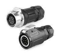 CNLINKO LP-16 Connecteur Industriel étanche à 8 Broches, IP68 Connecteur Circulaire, Boîtier en Plastique PBT Quick Plug Connecteur Aviation M16 Mâle et Femelle (8 Broches)
