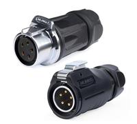 CNLINKO LP-20 Connecteur étanche à 5 Broches, Connecteur Circulaire IP68, Connecteur aéronautique à branchement Rapide, Connecteur à souder en Plastique PBT, Industrie Maritime(5 Broches)