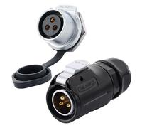CNLINKO LP-20 Connecteur imperméable IP68 Connecteur circulaire industriel Connecteur anti-interférence Connecteur aviation Connecteur à dégagement rapide M20 2-12 Broches Prise filetés (3 Broches)
