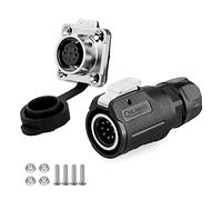 CNLINKO Prise mâle 5 A M16 9 broches - Connecteur audio étanche - Connecteur de signal Ethernet à montage sur panneau - Connecteur de fil à souder pour intérieur ou extérieur électrique automobile (9 broches)