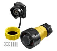 CNLINKO YM-24 RJ45 Connecteurs, Connecteur Double Port 8P8C, Connecteur Circulaire pour Connexions Réseau, Connecteur Étanche IP68, Connecteurs de Signal M24 (Kit RJ45)