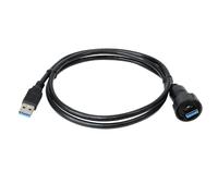 CNLINKO YU-USB3.0 Connecteur Industriel étanche IP67 Connecteur Circulaire Boîtier en PBT Type A pour la Transmission de Données et D'énergie Fiche Mâle avec Câble de 2 M