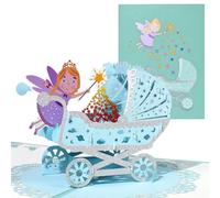 CNLITIHEKA Carte de naissance pour garçon, carte pop-up 3D, carte de bienvenue pour fête prénatale, nouveau-né, félicitations.