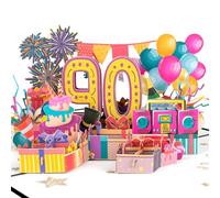 CNLITIHEKA Carte pop-up de 90e anniversaire pour maman, papa, cartes d'anniversaire de 90 ans pour homme et femme, carte cadeau pop-up pour femme, mari, grand-mère, grand-père avec ballons sur le