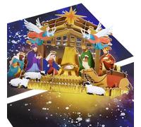 CNLITIHEKA Carte pop-up Jésus-Christ, carte de vœux pop-up pour la Nativité de la Nativité, carte de joyeux vacances, cadeau de vacances unique pour la Nativité de Jésus, enveloppe incluse.