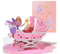 CNLITIHEKA Carte pop-up pour nouveau-né fille, cartes de bienvenue pour fête prénatale, nouveau-né, félicitations.