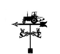 CNMJI Girouette du Vent Silhouette De Tracteur Acier Inoxydable Durable Orientation du Vent Indicateur Weathercock Outils De Mesure pour Toit Fermier Décoration De Jardin Noir