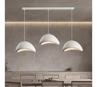 CNMKLM Lampe suspension moderne Lustre Salon blanc mat Base E27 Style japonais Wabi-Sabi suspendue Luminaire de plafond pour table à manger Îlot de cuisine Restaurant Bar Café(B,50CM)