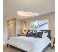 CNMKLM Suspension LED Lustre Wabi-sabi Boho,Abat-jour En Tissu De Soie,Hauteur Réglable,Chapeau Simple Et Créatif Luminaires D'îlot Éclairage Au Plafond Pour Cuisine Salon Table À Manger(100CM)
