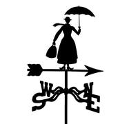 CNMMM Métal Girouette Décoration, Design Rétro Homme avec Parapluie Indicateur de Direction Outil de Mesure pour Jardin sur Le Toit extérieur Girouette Jardin Stake