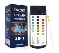 CNMTCCO Bandelettes de test 3 en 1 pour spas, kit de 150 bandelettes pour analyse d'eau, testeur précis pour chlore libre, brome, alcalinité, pH, accessoires de piscine