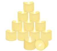 CNMTCCO Bougies LED Flamme Vacillante Lumière, 24 pièces Bougies électriques Chandelles clignotantes lampe Bougies de noël, pâques, halloween (blanc chaud 3.6 x 3.4 CM)