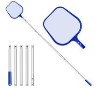 CNMTCCO Epuisette Piscine, Epuisette Bassin 204 cm Long avec Perche Télescopique, Perche en Alliage d'Aluminium Renforcé, Mailles Fines pour Etangs, Algues et Piscines Bestway, Spas, Etangs, Jacuzzis