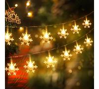 CNMTCCO Guirlande Lumineuse Flocon de Neige 6m avec 40 LED à Piles - Décoration pour Noël, Saint-Valentin, Mariages et Fêtes - Magnifique Décoration Festive