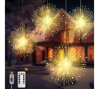 CNMTCCO Guirlandes lumineuses de Noël,lot de 4 Lampe pissenlit USB 480 LED,guirlandes lumineuses étanches à fil de cuivre,idéales pour la décoration extérieure de Noël