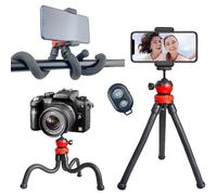 CNMTCCO Handy Stativ,Trépied Flexible pour Smartphones et Appareils Photo avec Rotule Réglable à 360°Clip Téléphone Extensible et Télécommande Bluetooth Sans fil pour GoPro,DSLR et Téléphones Portable