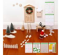 CNMTCCO Kit de Lutin de Noël, Kit Complet pour la période, Mini Décoration de Noël, Cartons de Déménagement, Chantier, Panneaux et Bien d'autres Accessoires, Décoration DIY pour Noël