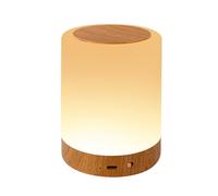 CNMTCCO Lampe de chevet LED Touch Dimming,7 couleurs et 3 dégradés de couleurs,USB Wireless Charging,éléments de veinage du bois,Convient pour chambre à coucher,salon,camping,etc.