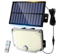 CNMTCCO Lampes Solaires Extérieures avec Détecteur de Mouvement, 254 LED Projecteur Solaire avec 3 Modes d'Éclairage et Portée de Détection de 5-8 m, Applique Murale IP65 pour Jardin, Garage, Terrasse