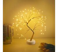 CNMTCCO LED arbre de Noël, 108 LED, branche réglable, alimenté USB/batterie, lumière blanche chaude, décoration intérieure salon chambre