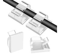 CNMTCCO Lot de 100 supports de câbles autocollants - Pour bureau - Pour serre-câbles - Fixation de câbles - Organisateur de câbles - Support pour la gestion des câbles - Grande colle