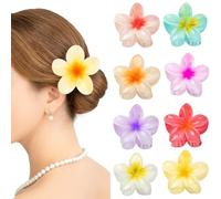 CNMTCCO Lot De 8 Pince Cheveux Fleur,Tenue Forte, Pour Femme, Grande Pince À Cheveux Antidérapante, Fleur, 8 Couleurs, Adaptées Aux Cheveux Épais, Accessoires Pour Cheveux Pour Femmes Et Filles