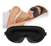 CNMTCCO Masque de Nuit 3D pour Dormeurs latéraux, Masques de Sommeil pour Hommes et Femmes, Orbites 3D et Sangles Elastiques Réglables, 100% Ombre et Respirabilité, Noir