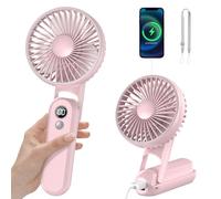 CNMTCCO Mini Ventilateur Portable Rechargeable USB - Turbo Ventilateur de Poche 5 Vitesses, 18H Autonomie Max, Compact et Léger (rose)