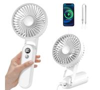 CNMTCCO Mini Ventilateur Portable Rechargeable USB - Turbo Ventilateur de Poche 5 Vitesses, 18H Autonomie Max, Compact et Léger (Blanc)