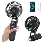 CNMTCCO Mini Ventilateur Portable Rechargeable USB - Turbo Ventilateur de Poche 5 Vitesses, 18H Autonomie Max, Compact et Léger (noir)