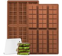 CNMTCCO Moule Tablette Chocolat, 2 Pièces Moule Chocolat de 6 Cavités, Dubai Moule Silicone Tablette Avec Grattoir, De Chocolat Pour Faire Du Chocolat Fondant Gelée,