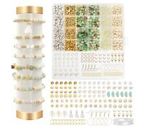 CNMTCCO Perles pour Bracelet, Kit de Fabrication de Bijoux DIY pour Colliers, Boucles D'oreilles, Bracelets, Chaînes et Perles pour Adultes