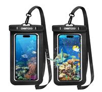 CNMTCCO Pochette Étanche Smartphone 2 pièces Sac étanche IPX8 pour Téléphone iPhone 15, 14, 13, 12 Pro Max, 11, 11 Pro, XS Max, XR, XS, X, 8, Galaxy S20/S21/S22, Huawei Jusqu'ą 7.0 Pouces (Noir)
